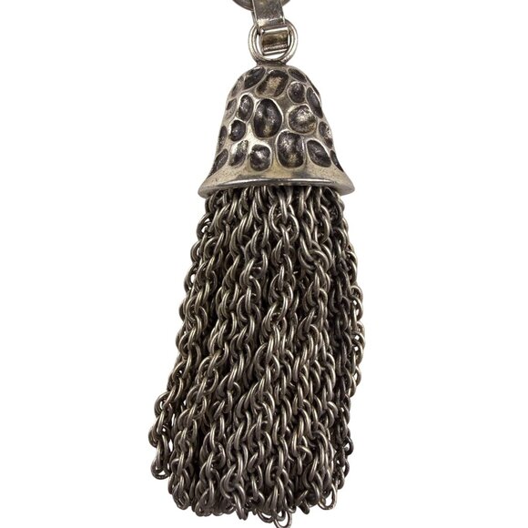 Kendra Scott Womens Silver Tone Metal Open Link Chain Tassel Bracelet - Picture 3 of 8